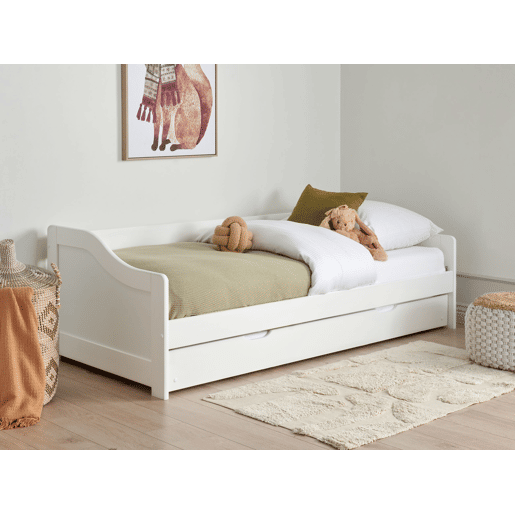 Cama gavetão Pinho LUNERAY 90 x 200 cm Branco