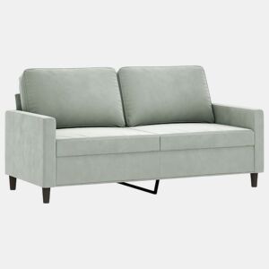 Sofá de 2 lugares - Sofá fixo 140 cm veludo cinza-claro