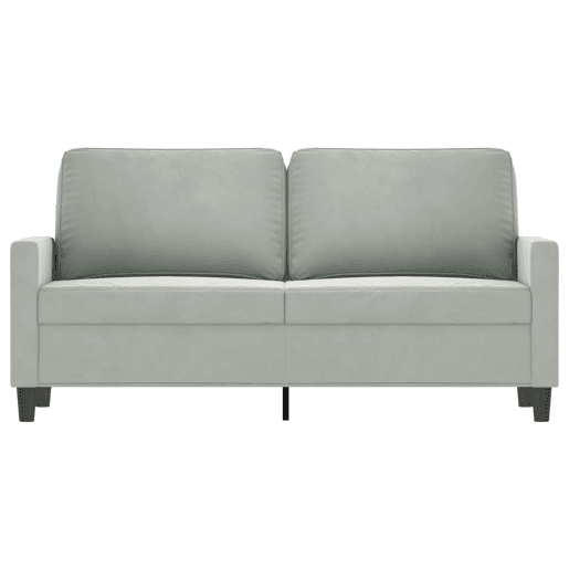 Sofá de 2 lugares - Sofá fixo 140 cm veludo cinza-claro Sofá de 2 lugares - Sofá fixo 140 cm veludo cinza-claro