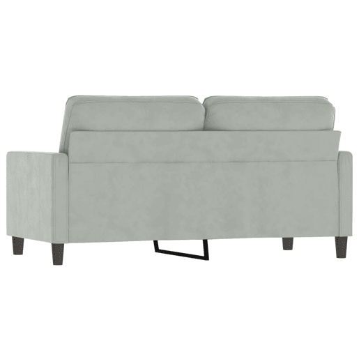 Sofá de 2 lugares - Sofá fixo 140 cm veludo cinza-claro Sofá de 2 lugares - Sofá fixo 140 cm veludo cinza-claro