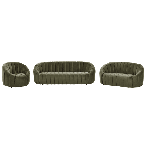 Conjunto de sala de estar MALUNG Veludo Verde escuro 6 lugares