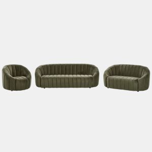 Conjunto de sala de estar MALUNG Veludo Verde escuro 6 lugares