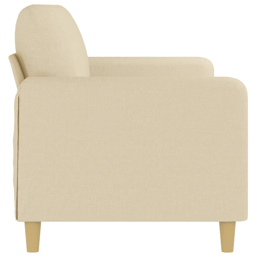 Sofá de 3 lugares - Sofá fixo tecido 180 cm cor creme Sofá de 3 lugares - Sofá fixo tecido 180 cm cor creme