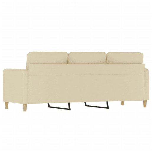 Sofá de 3 lugares - Sofá fixo tecido 180 cm cor creme Sofá de 3 lugares - Sofá fixo tecido 180 cm cor creme