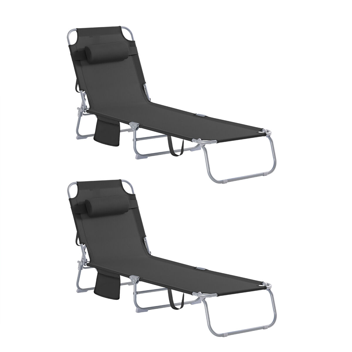 Set de 2 tumbonas negro ogs35-schx2 sobuy