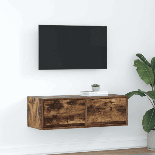 Móvel de TV - Modulo de TV - Armário de TV 80x31x25,5 cm derivados de madeira carvalho fumado