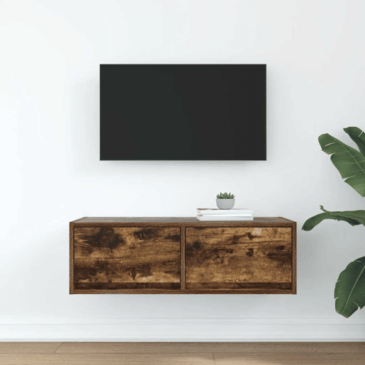 Móvel de TV - Modulo de TV - Armário de TV 80x31x25,5 cm derivados de madeira carvalho fumado