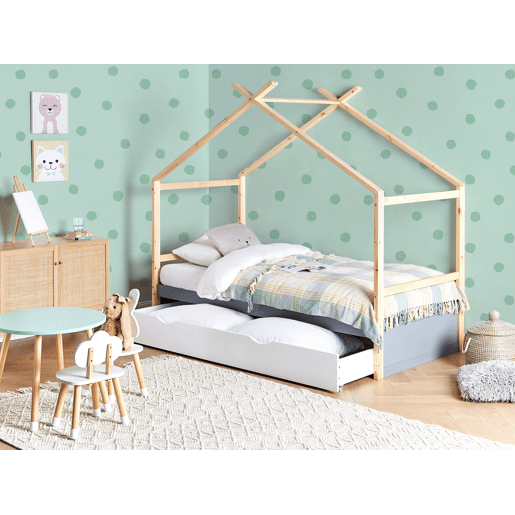 Cama infantil Casa Pinho ORGEVAL 90 x 200 cm com arrumação Cinzento