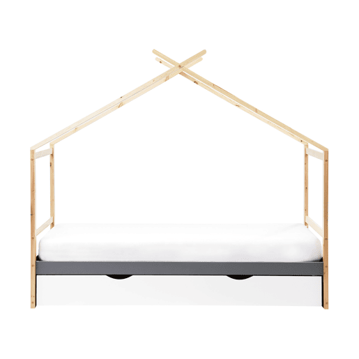 Cama infantil Casa Pinho ORGEVAL 90 x 200 cm com arrumação Cinzento