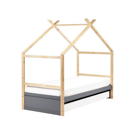Cama infantil Casa Pinho ORGEVAL 90 x 200 cm com arrumação Cinzento