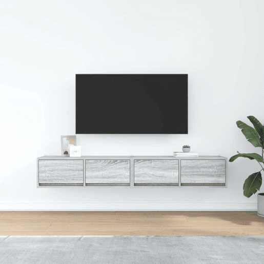 móveis de TV - Armários TV 2pcs 80x31x25,5cm deriv. madeira sonoma cinzento