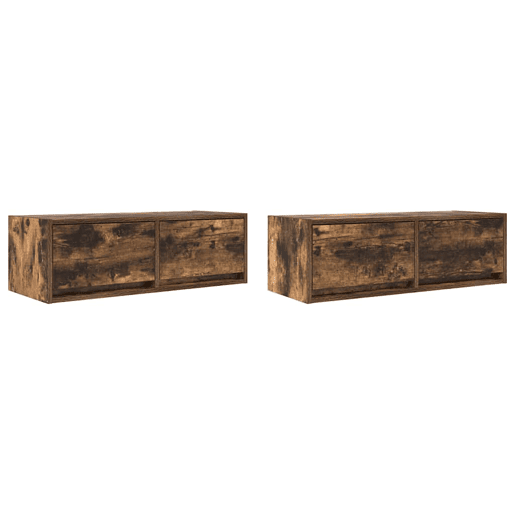 móveis de TV - Armários TV 2pcs 80x31x25,5cm deriv. madeira carvalho fumado