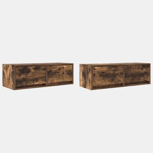 móveis de TV - Armários TV 2pcs 80x31x25,5cm deriv. madeira carvalho fumado