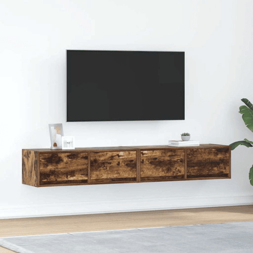 móveis de TV - Armários TV 2pcs 80x31x25,5cm deriv. madeira carvalho fumado