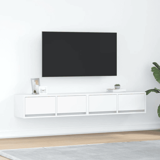 móveis de TV - Armários TV 2 pcs 80x31x25,5 cm deriv. madeira branco