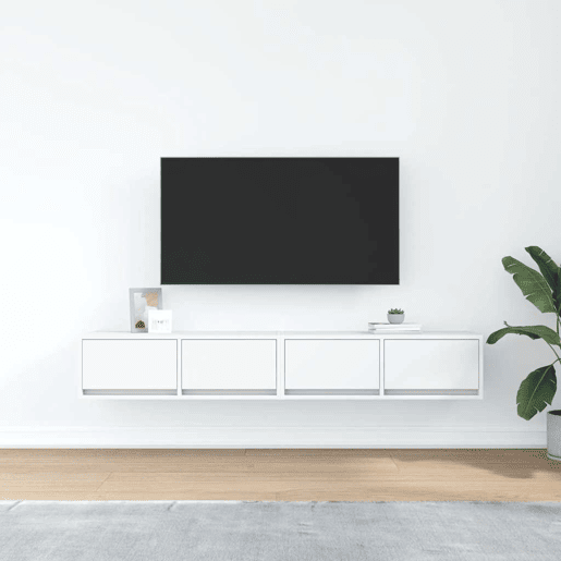 móveis de TV - Armários TV 2 pcs 80x31x25,5 cm deriv. madeira branco