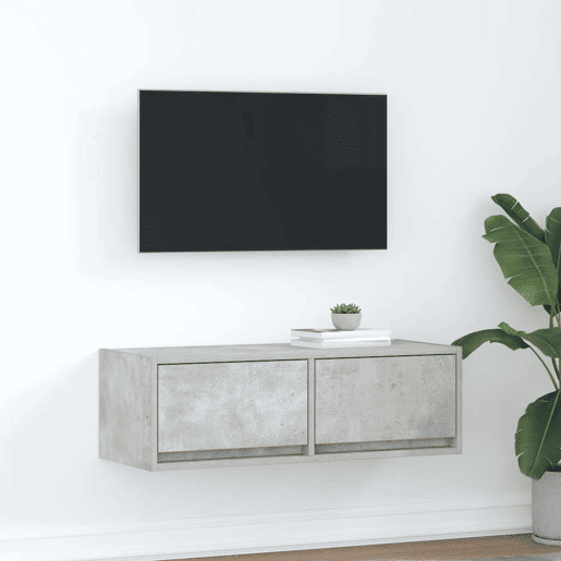 Móvel de TV - Modulo de TV - Armário de TV 80x31x25,5 cm derivados de madeira cinza cimento
