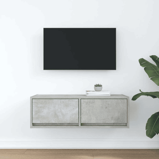 Móvel de TV - Modulo de TV - Armário de TV 80x31x25,5 cm derivados de madeira cinza cimento