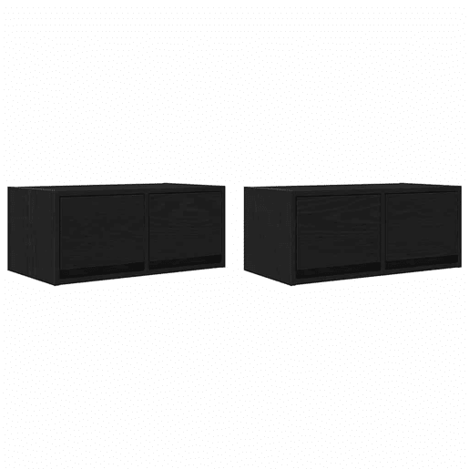 móveis de TV - Armários TV 2pcs 60x31x25,5cm deriv. madeira carvalho preto