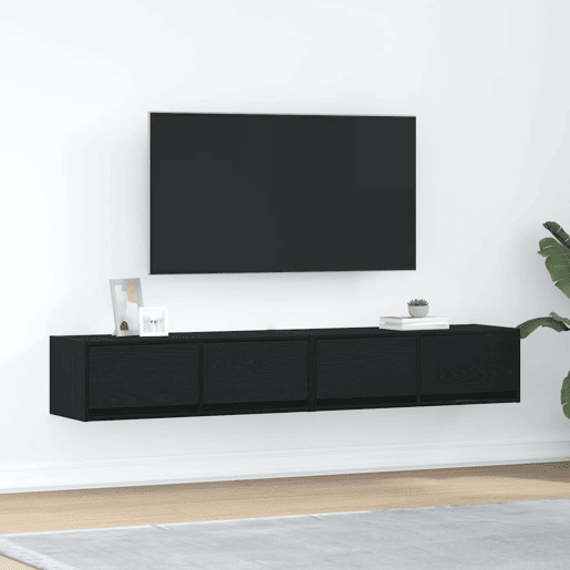 móveis de TV - Armários TV 2pcs 80x31x25,5cm deriv. madeira carvalho preto