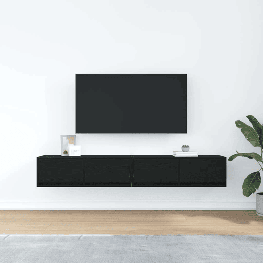 móveis de TV - Armários TV 2pcs 80x31x25,5cm deriv. madeira carvalho preto