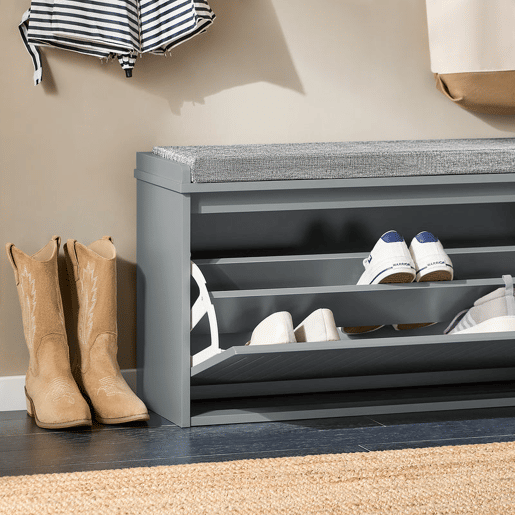 Banco para sapatos grande com 1 aba de armário FSR98-L-HG SoBuy PT