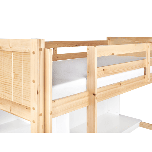 Cama alta com secretária Pinho FOUCAMONT 90 x 200 cm Castanho claro