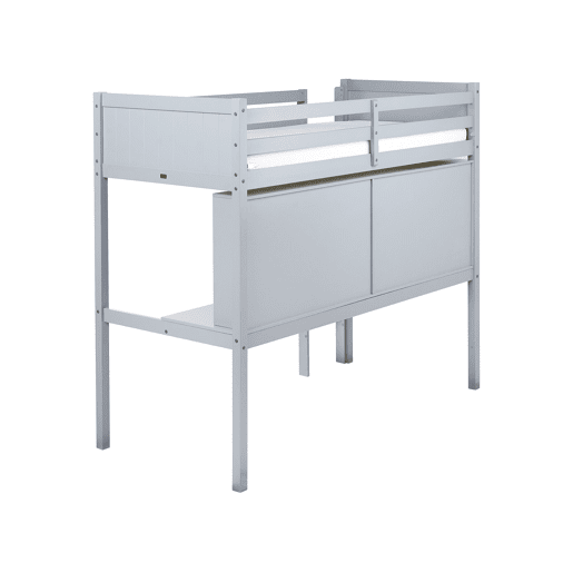 Cama alta com secretária Pinho FOUCAMONT 90 x 200 cm Cinzento