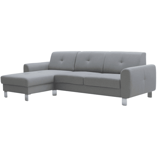 Sofá moderno Axel Malmo Chaise Longe cor cinza claro 260 cm