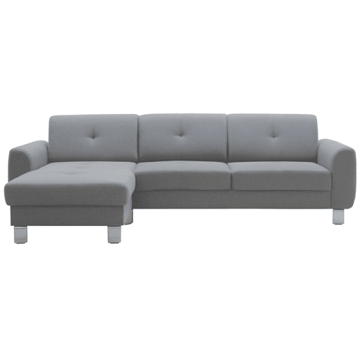 Sofá moderno Axel Malmo Chaise Longe cor cinza claro 260 cm