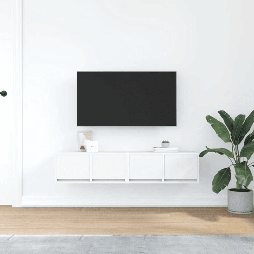 móveis de TV - Armários TV 2 pcs 60x31x25,5 cm deriv. madeira branco