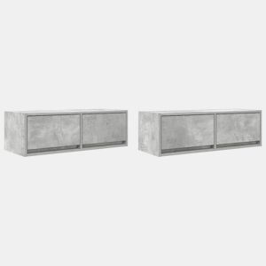 móveis de TV - Armários TV 2pcs 80x31x25,5cm madeira processada cinza cimento