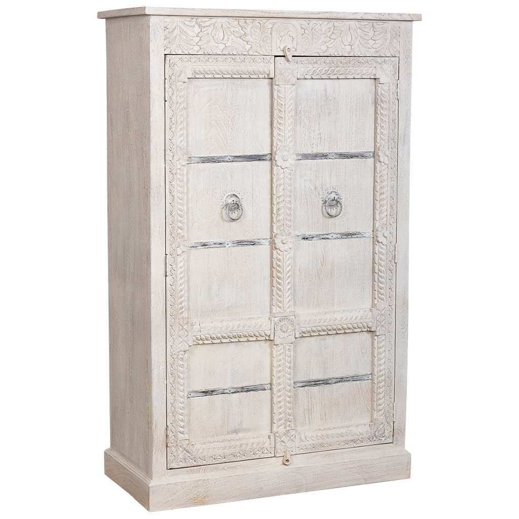 Armario acabado artesanal blanco 98x46x160