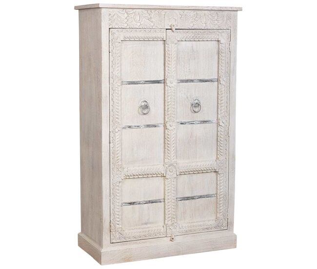 Armario acabado artesanal blanco 98x46x160