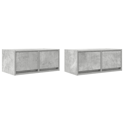 móveis de TV - Armários TV 2pcs 60x31x25,5cm madeira processada cinza cimento