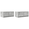 móveis de TV - Armários TV 2pcs 60x31x25,5cm madeira processada cinza cimento