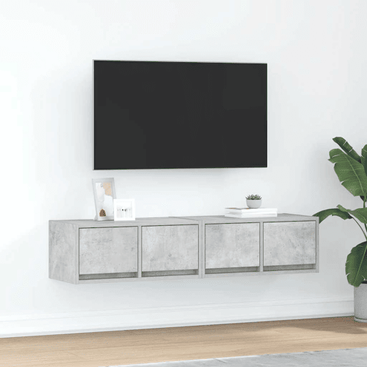 móveis de TV - Armários TV 2pcs 60x31x25,5cm madeira processada cinza cimento