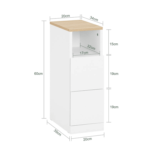 Mesa lateral estreita Mesa de cabeceira FBT149-WN SoBuy PT