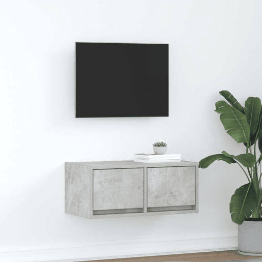 Móvel de TV - Modulo de TV - Armário de TV 60x31x25,5 cm derivados de madeira cinza cimento