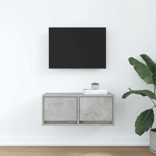 Móvel de TV - Modulo de TV - Armário de TV 60x31x25,5 cm derivados de madeira cinza cimento
