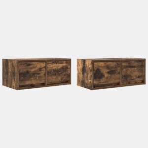 móveis de TV - Armários TV 2pcs 60x31x25,5cm deriv. madeira carvalho fumado