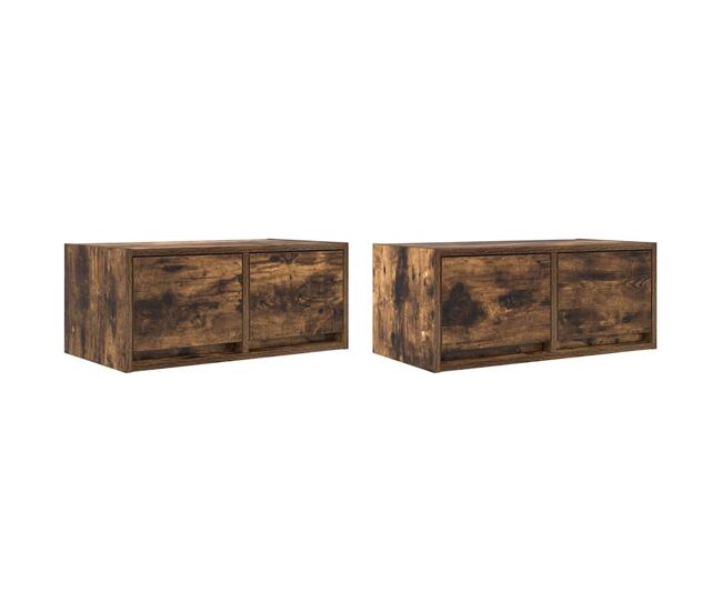 Muebles de tv - mesas de tv 2 uds madera ingeniería color roble 60x31x25,5 cm