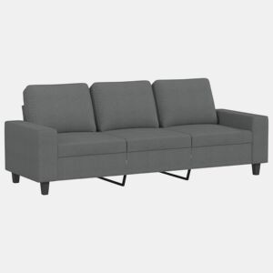 Sofá de 3 lugares - Sofá fixo 180 cm tecido cinza-escuro