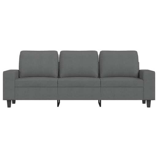 Sofá de 3 lugares - Sofá fixo 180 cm tecido cinza-escuro Sofá de 3 lugares - Sofá fixo 180 cm tecido cinza-escuro