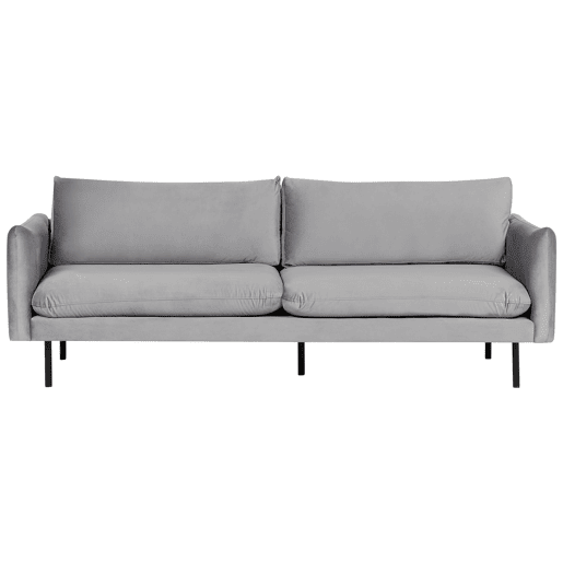 Conjunto de sala de estar VINTERBRO Veludo Cinzento com repousa-pés 5 lugares