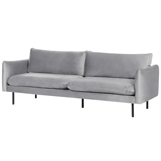 Conjunto de sala de estar VINTERBRO Veludo Cinzento com repousa-pés 5 lugares