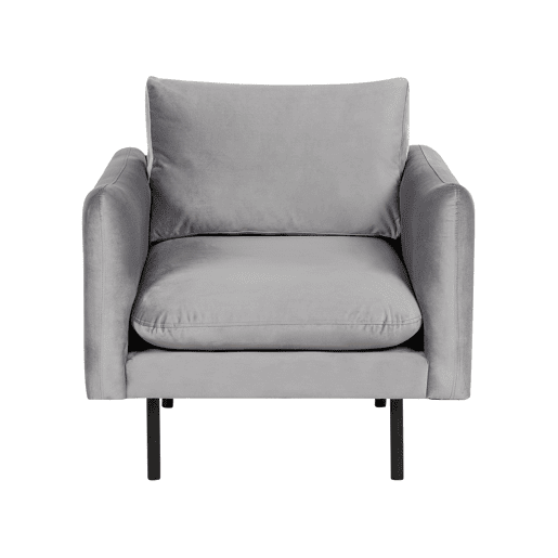 Conjunto de sala de estar VINTERBRO Veludo Cinzento com repousa-pés 5 lugares
