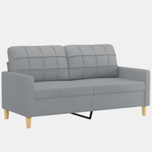 Sofá de 2 lugares - Sofá fixo em tecido 140 cm cinzento-claro