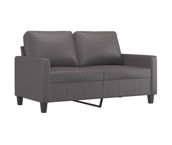 Sofá de 2 plazas - sofá de salón - sofá moderno de cuero sintético gris 120 cm