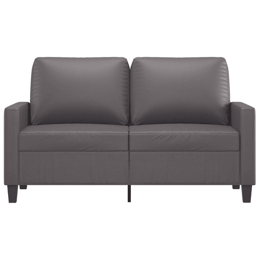 Sofá de 2 lugares - Sofá fixo 120 cm couro artificial cinza Sofá de 2 lugares - Sofá fixo 120 cm couro artificial cinza